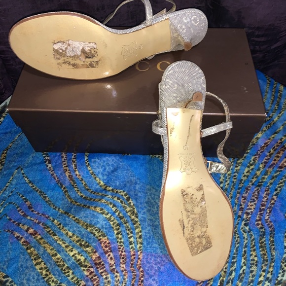 Emilio Pucci, Kitten Heel, Amber & Rhinestone Embellished Sandals, Sz 40/ 9.5 - Picture 4 of 4